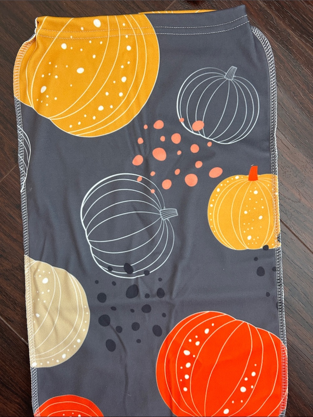 Grey Pumpkin Print Swaddle + Hat Set - Picture 3 of 5